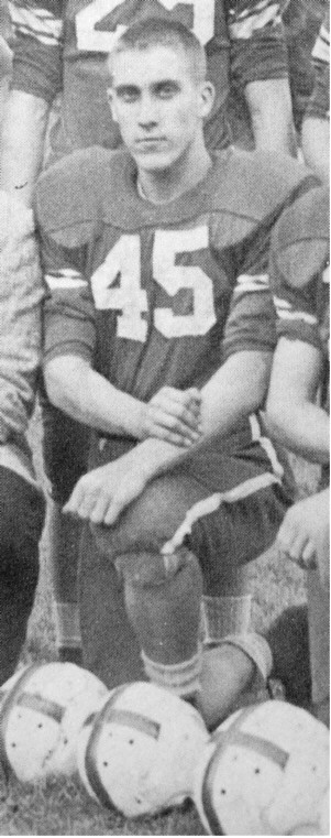 Alfred P. Whipple, Jr., Co-captain of the Norwich 
Free Academy Varsity Football Team, 1956