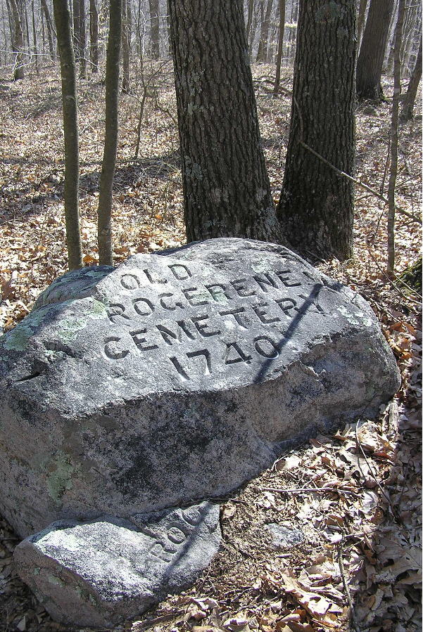 ' Old Rogerene Cemetery 1740 '
Inscription by Jabez Watrous, 3rd